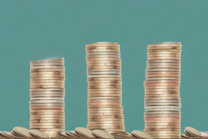 A stack of coins representing the amount of social security a person making $25000 a year would receive