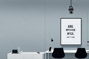 A modern office space with inspirational quotes on the walls