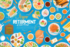 A variety of food items suitable for a retirement party