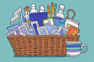 A basket filled with items that would make a great retirement gift for a man