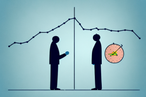 A retirement-age person standing on a scale