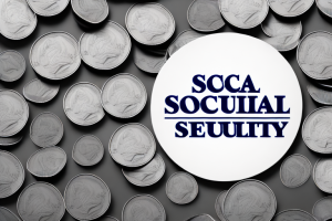 A stack of coins with the social security logo on top