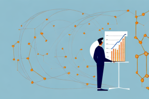 A person standing in front of a graph showing the growth of a retirement savings account over time