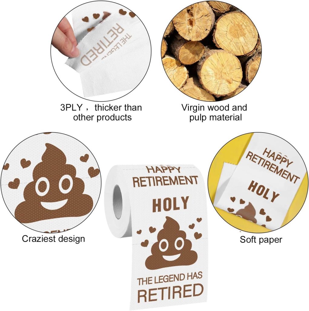 Retirement Toilet Paper Gift for Men and Women Roll Prank Funny Retired Gifts Novelty Toilet Paper Present for Co-Worker Happy Retirement Party Decorations, The Legend Has Retired Party Supplies.