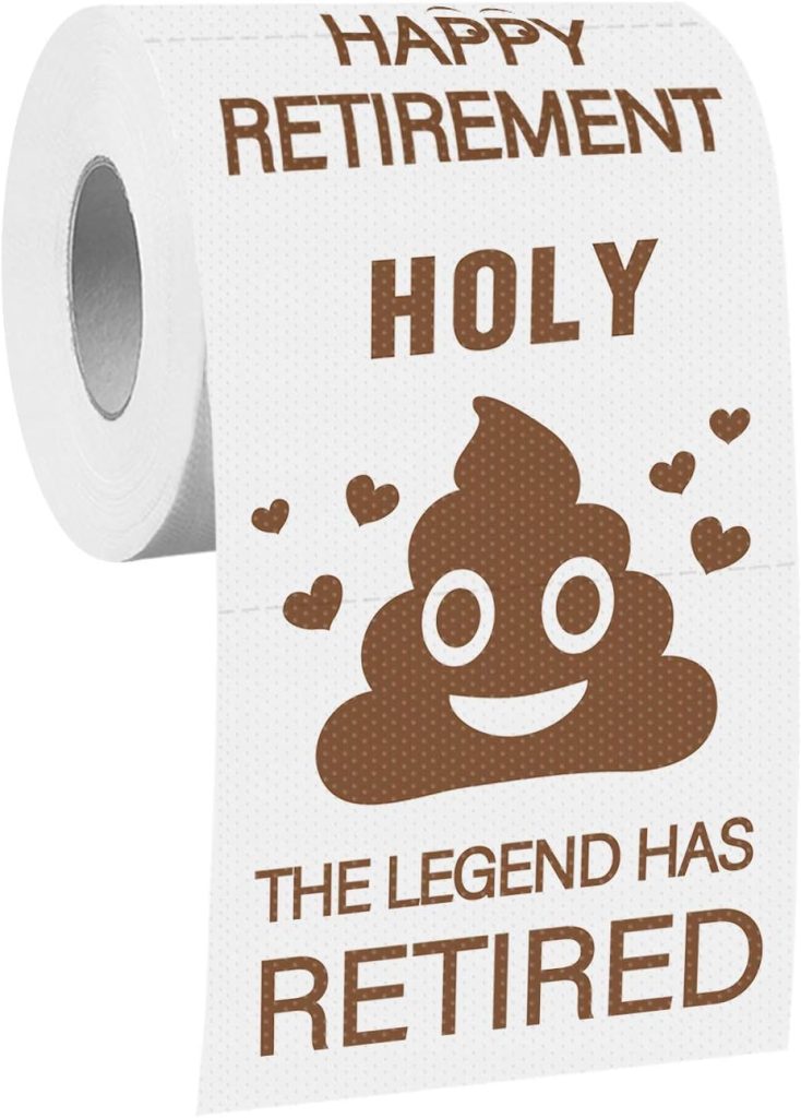 Retirement Toilet Paper Gift for Men and Women Roll Prank Funny Retired Gifts Novelty Toilet Paper Present for Co-Worker Happy Retirement Party Decorations, The Legend Has Retired Party Supplies.