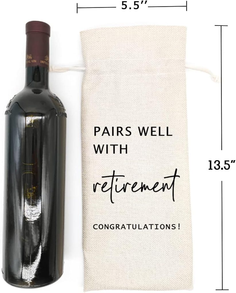 Socive Retirement Wine Bag, Retirement Gifts Wine Bags, Pairs Well With Retirement, Gift for Him or Her, Retirement Gifts Leaving Gifts for Colleagues Best Friends Coworkers Boss Nurse Teachers