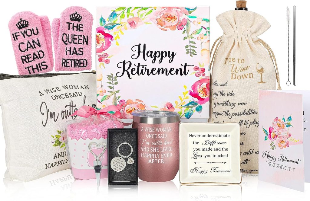 Urllinz Retirement Gifts for Women 2023 Funny-Happy Retirement Gifts,12 Pieces Best Retirement Gifts,Retirement Party Decorations,Retired Gifts for Women Mom Teacher Nurse,Going Away Gift for Coworker