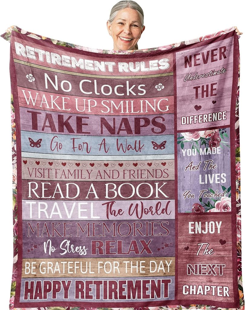 Zolumy Retirement Gifts for Women/Men 2023, Best Retirement Gifts Ideas, Funny Farewell Gifts for Coworkers Women, Going Away Gift, Goodbye Gifts for Coworkers, Coworker Leaving Gift Blanket 60X50in